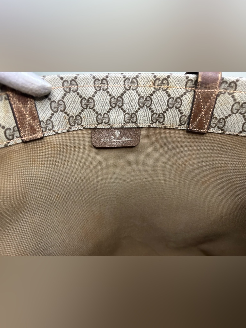 Authentic Gucci Beige and Brown Monogram Tote - Picture 10 of 10